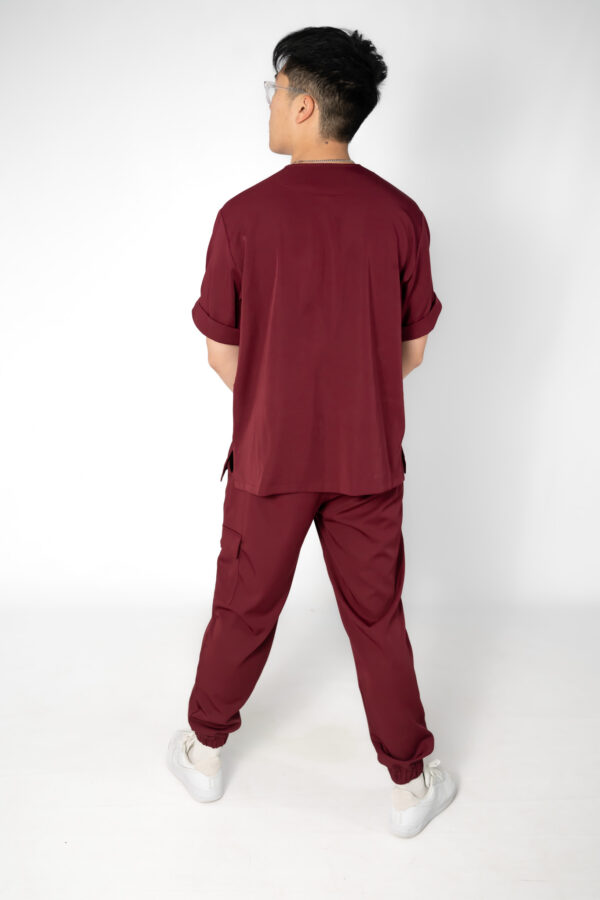 Maroon Stretch Scrub Set - Image 4