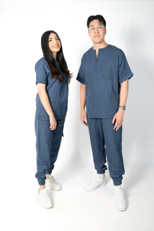 Denim Blue Linen Scrubs