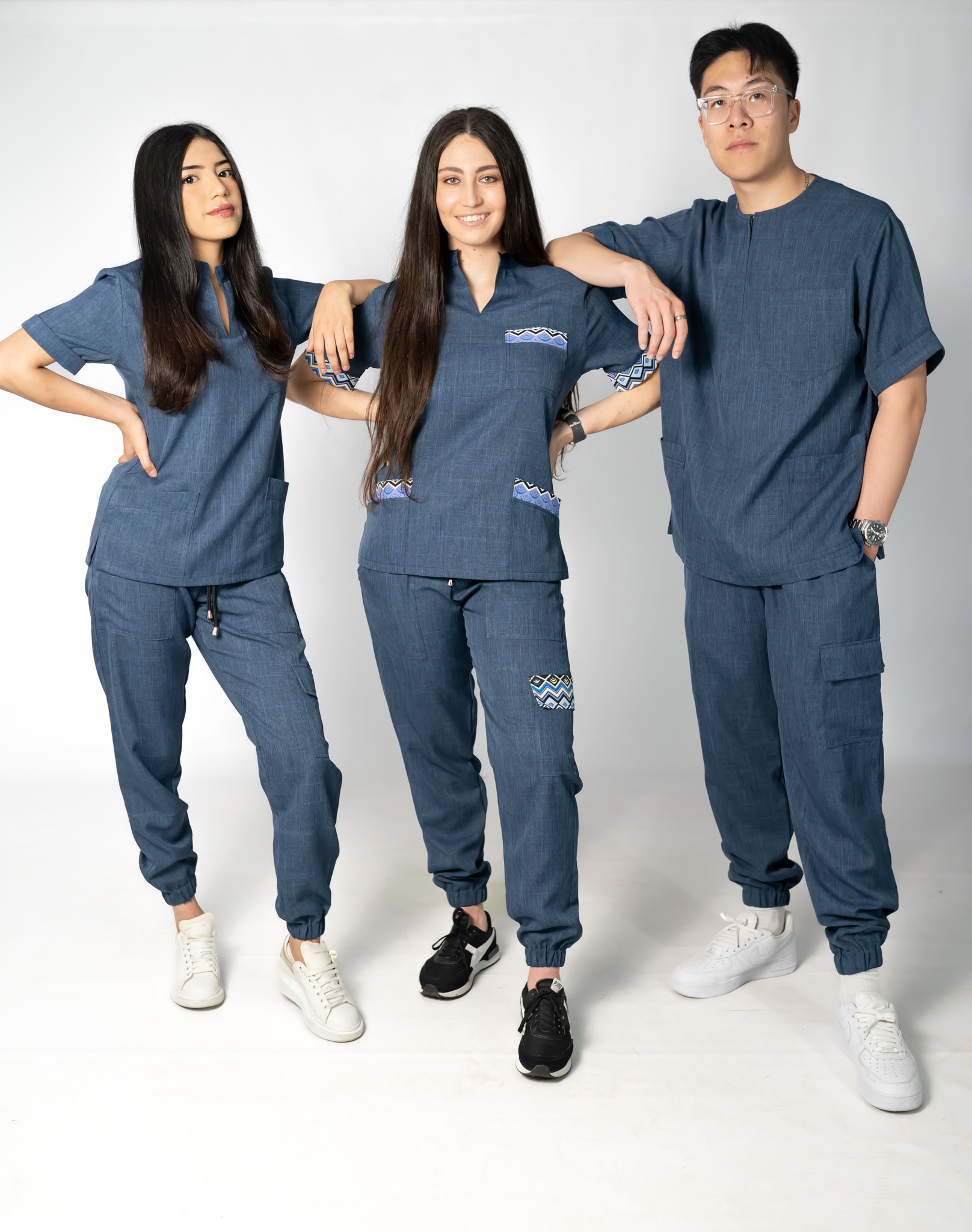 Denim Blue Linen Scrubs