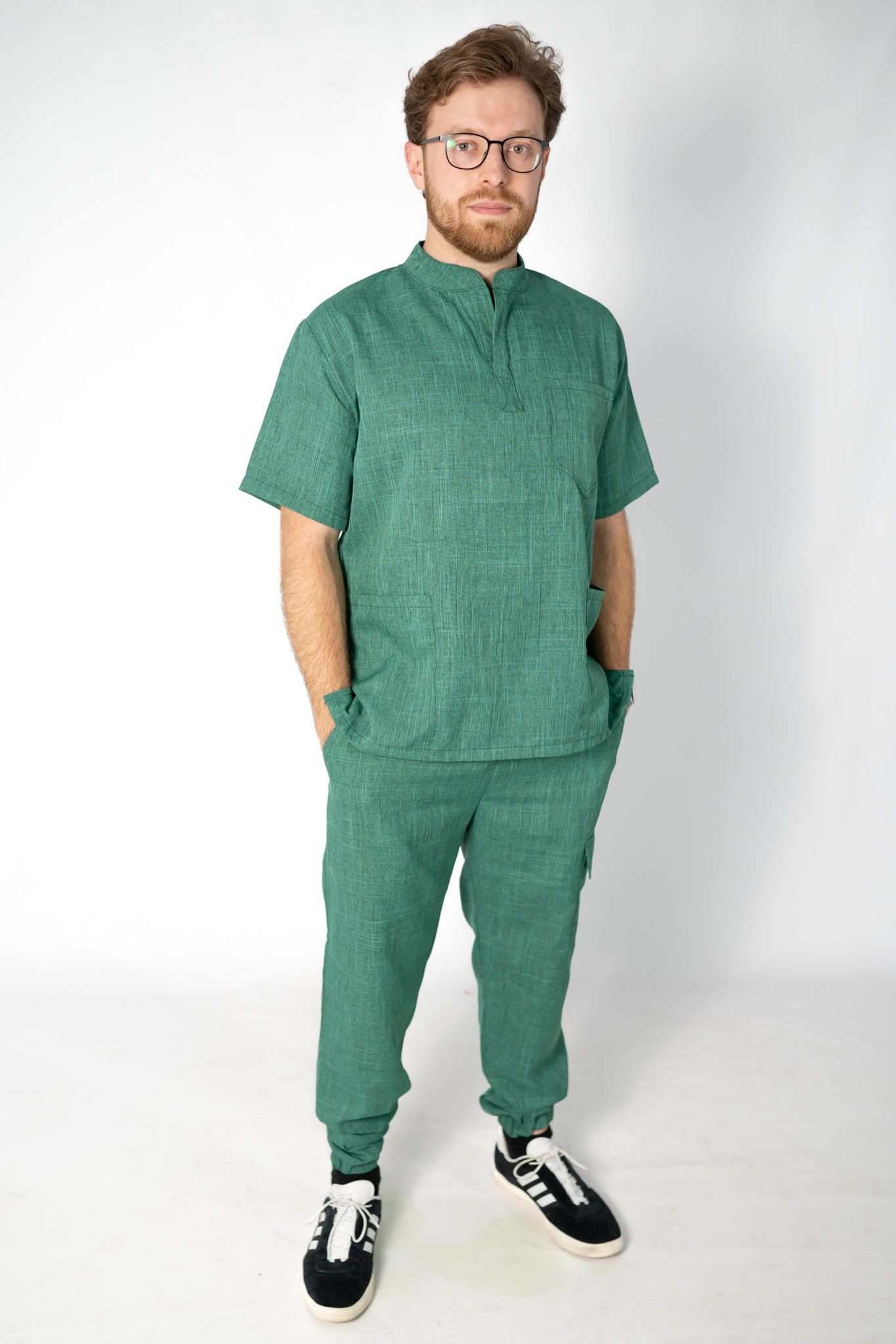 Mens Mint Linen Scrubs