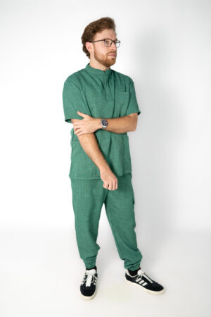 Mens Mint Linen Scrubs