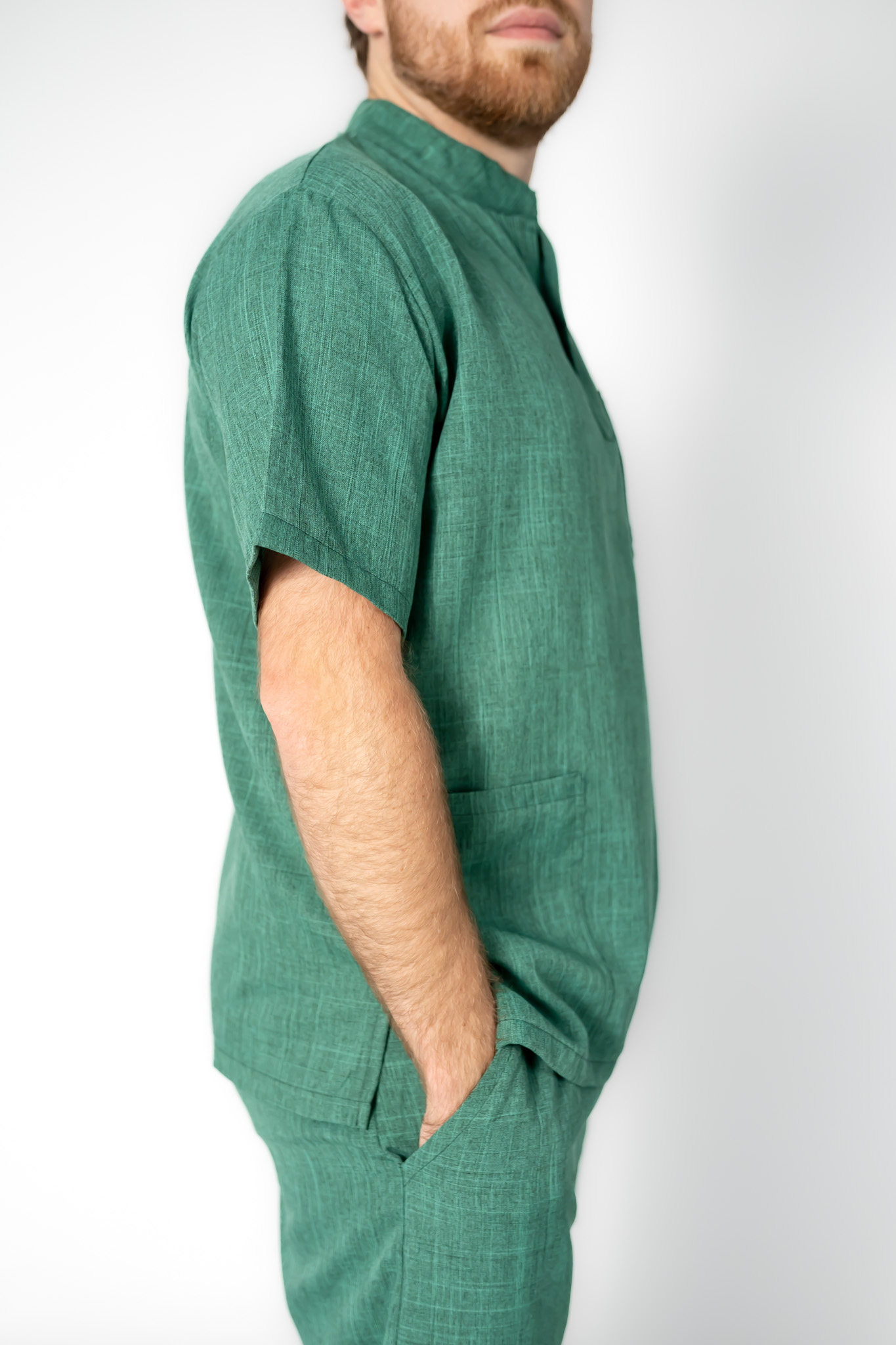 Mens Mint Linen Scrubs