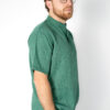 Mens mandarin linen scrub top - Mint