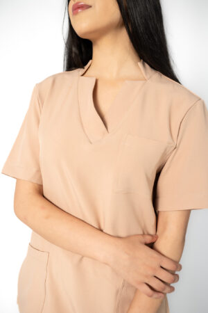 Ladies Caramel Stretch Scrub Set