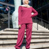 Ve stretch scrub top for women in maroon — Scrub Atelier