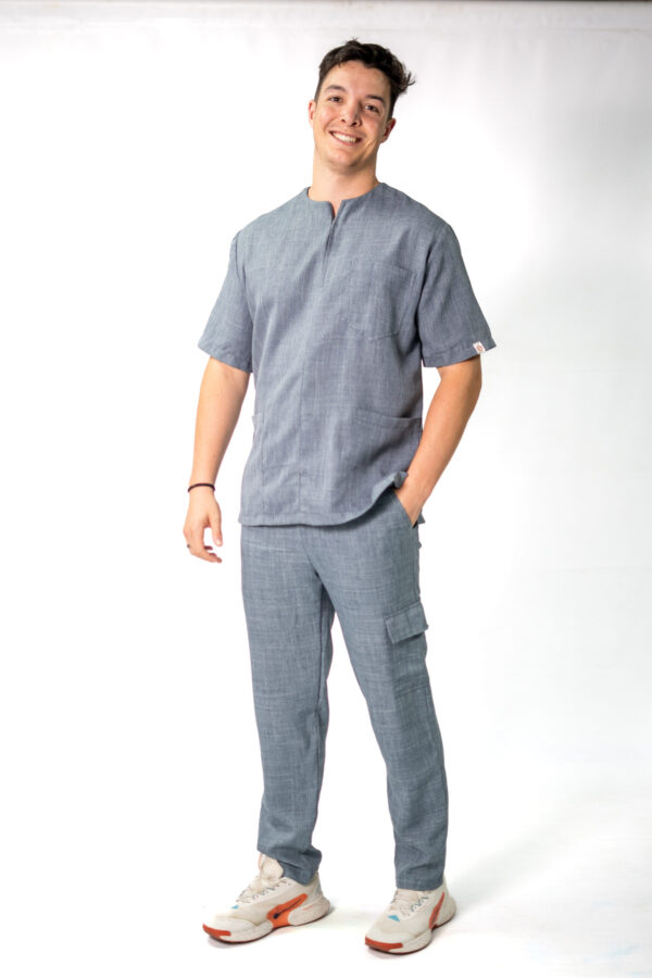 Mens Charcoal Linen Scrubs