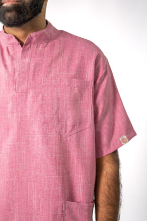Mens Pink Linen Scrubs