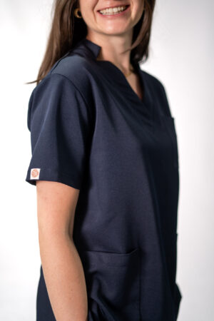 Ladies Navy Blue Stretch Scrub Set