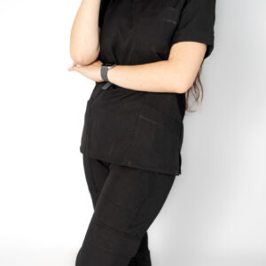 Ladies Black PolyBlend Scrubs