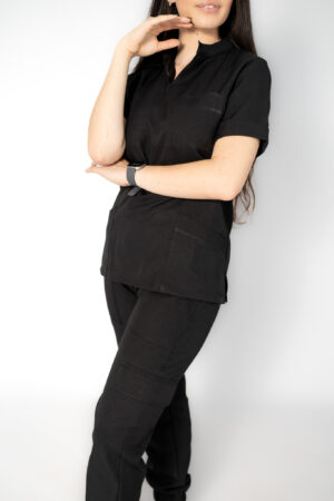 Ladies Black PolyBlend Scrubs