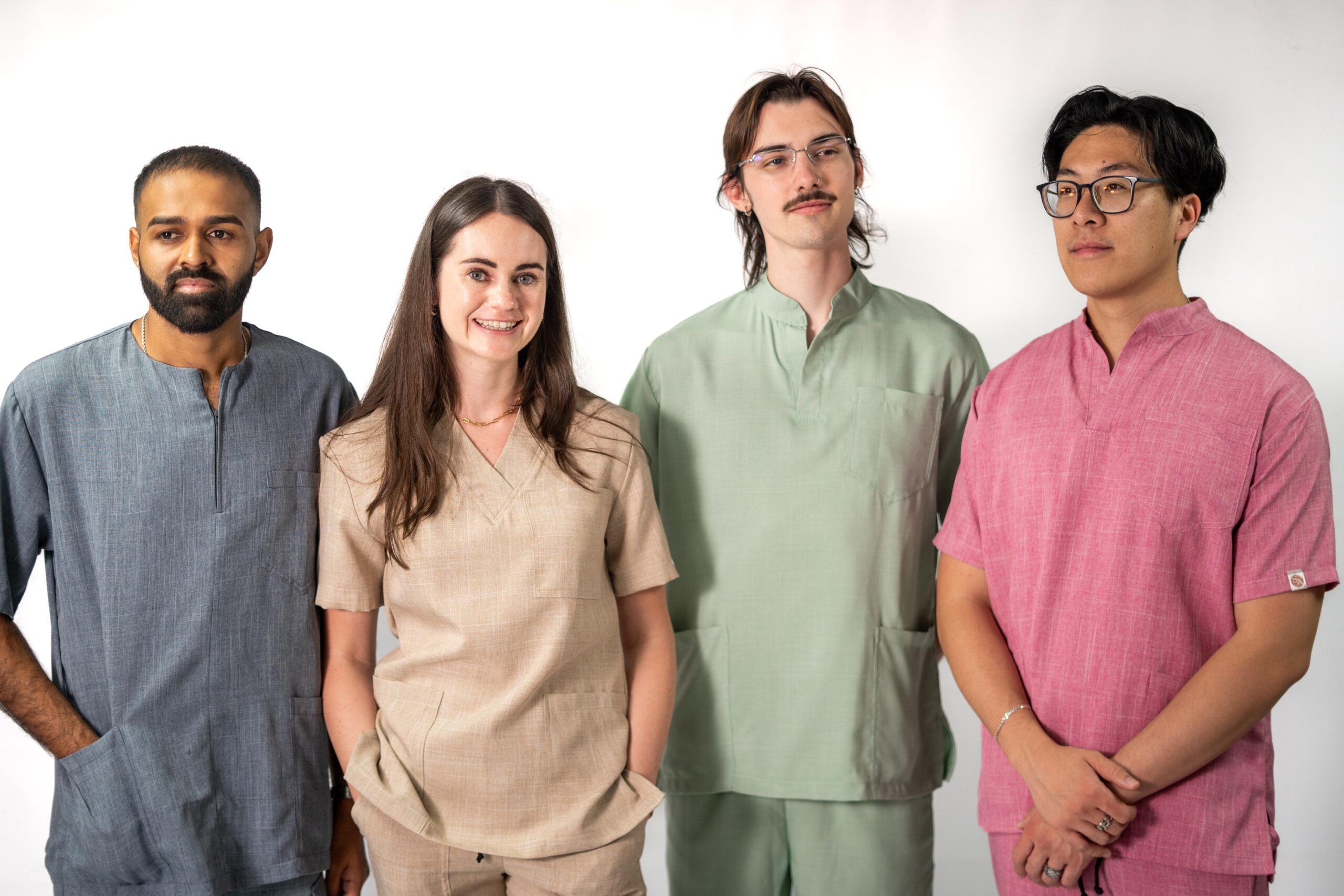 Charcoal Linen Scrub Set - Image 5