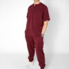 Men's Zipper Stretch Scrub Top | Men's Jogger Stretch Scrub Pants - MAroon | Men's Zipper PolyBlend Scrub Top | Men's Jogger PolyBlend Scrub Pants - Maroon