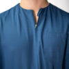 Mens zipper stretch scrub top - Bondi Blue