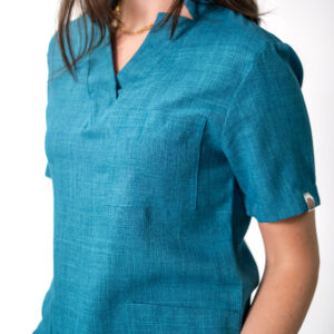 Teal linen scrubs