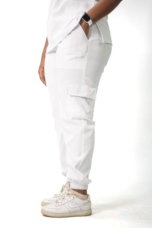 white stretch scrubs