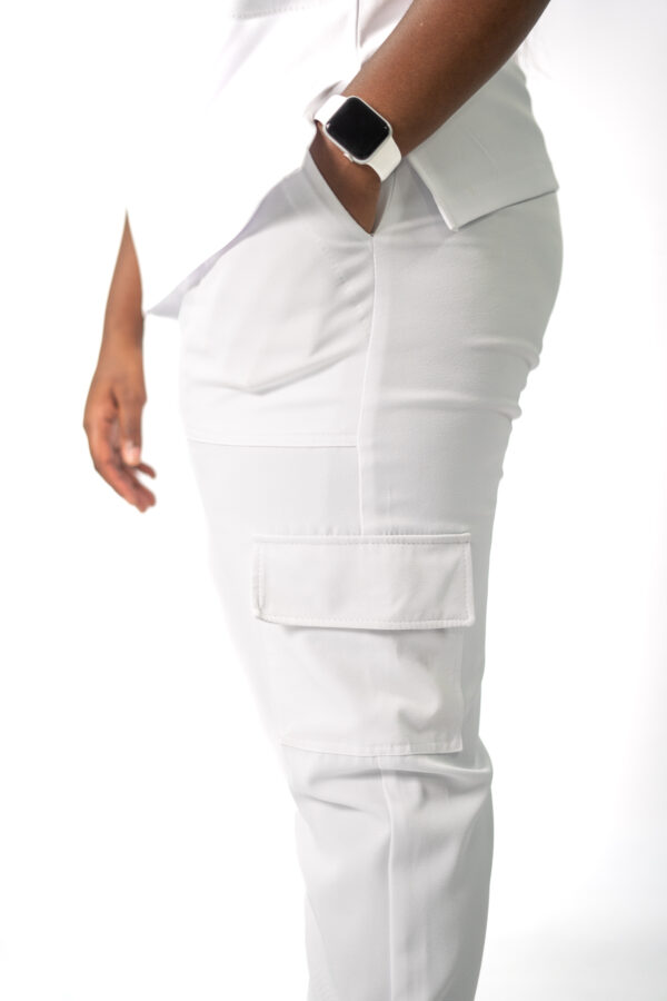 white stretch scrubs