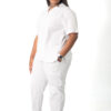 Women's Ve Stretch Scrub Top - White | Women's Jogger Stretch Scrub Pants - White | Scrub Atelier