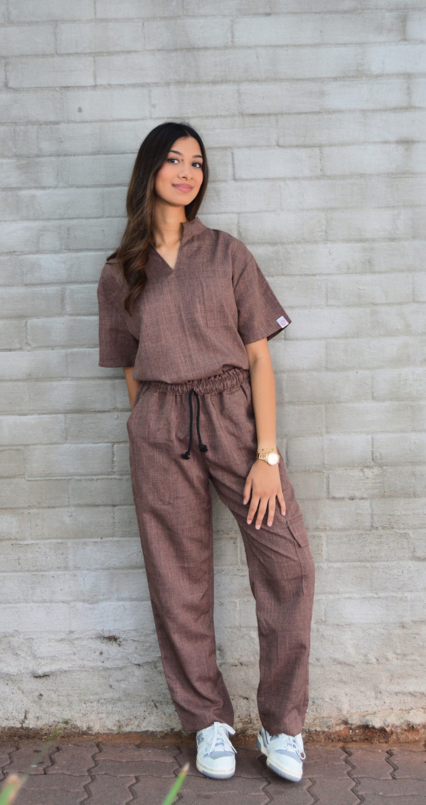 Cacao Linen scrub set