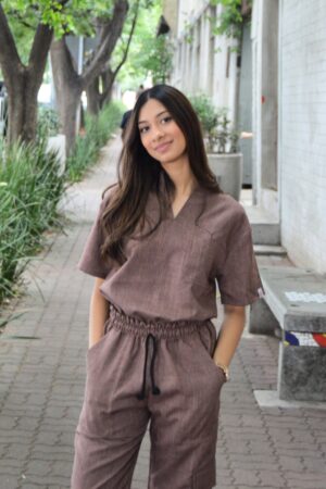 Cacao Linen scrub set