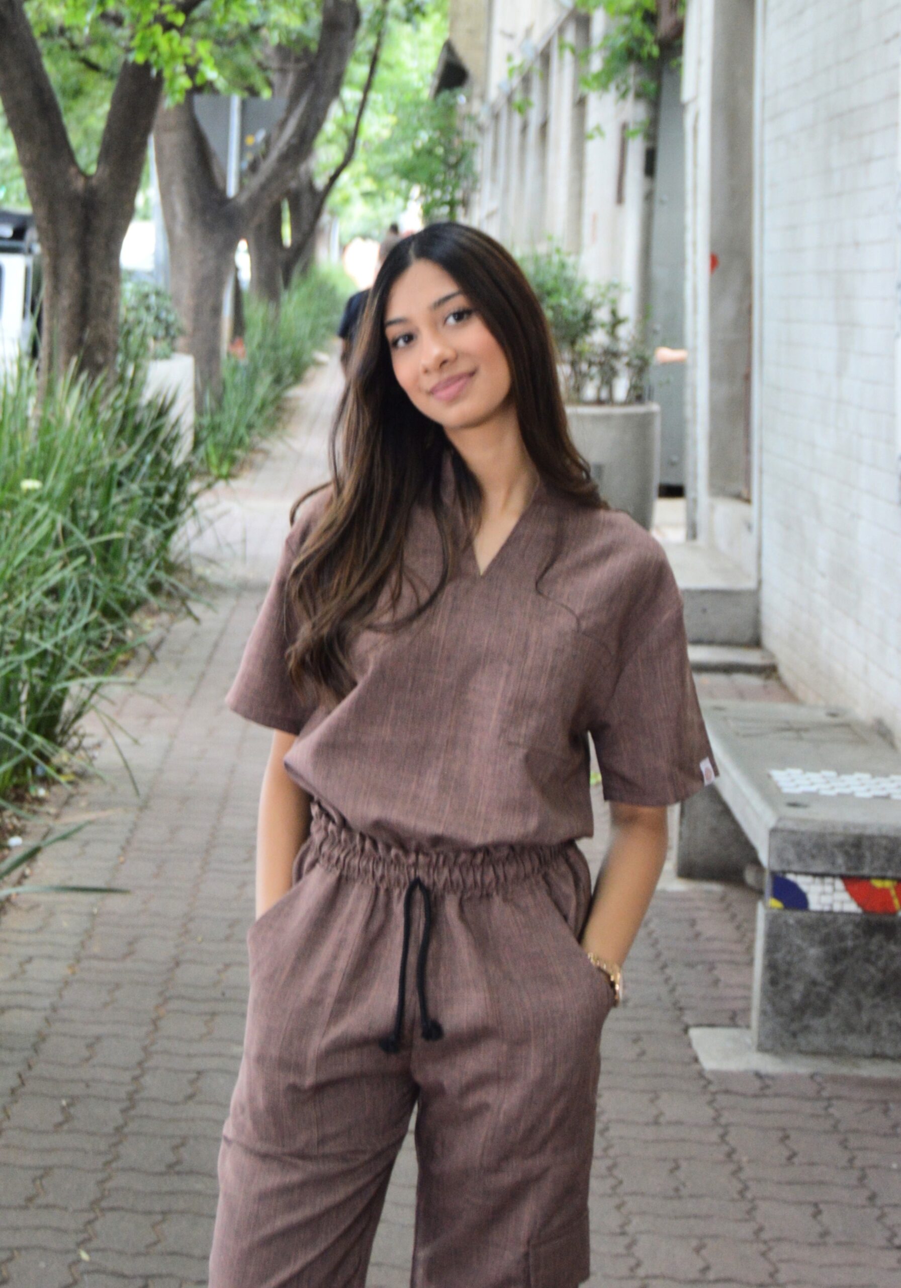 Cacao Linen scrub set