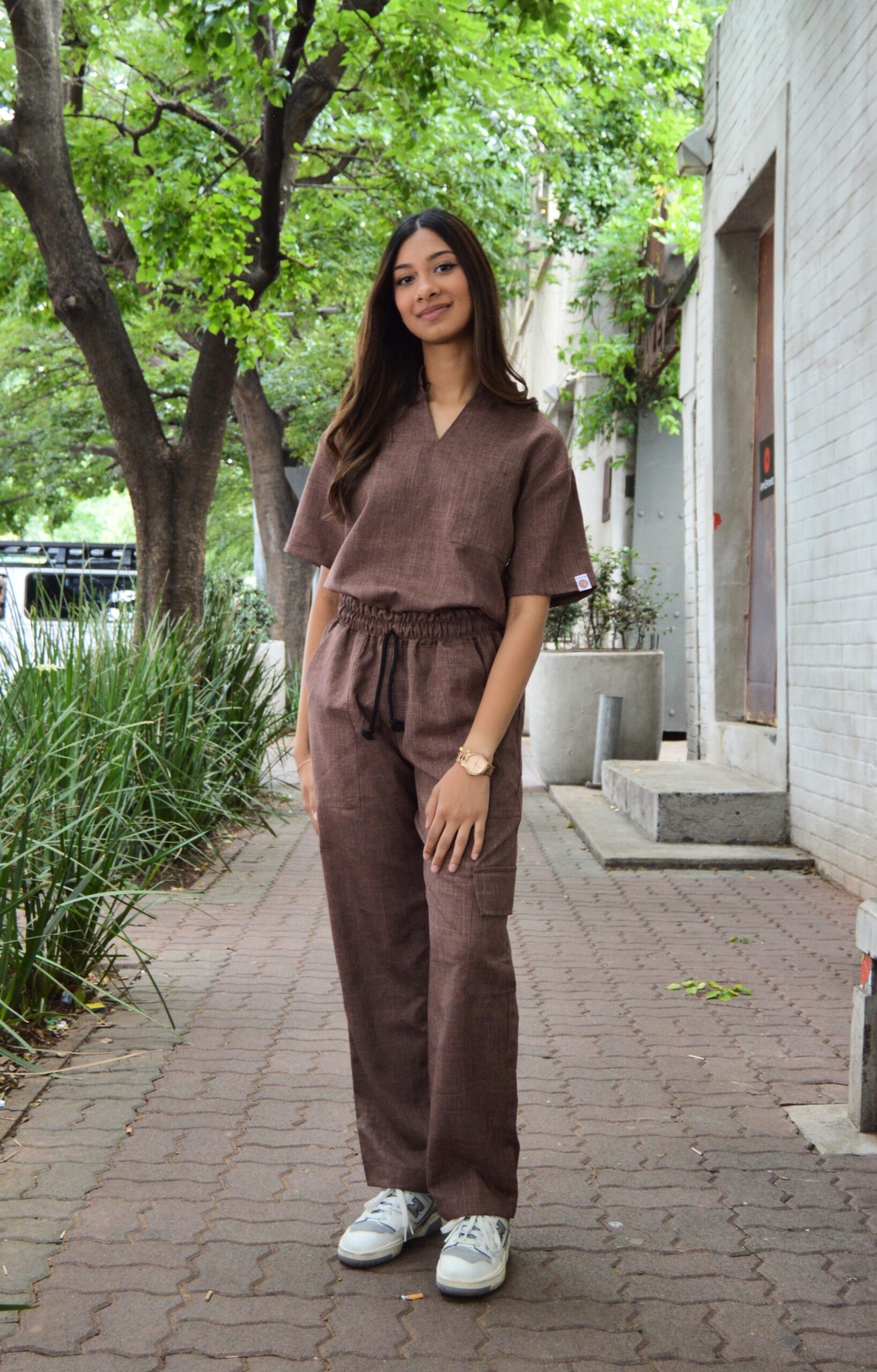 Cacao Linen scrub set