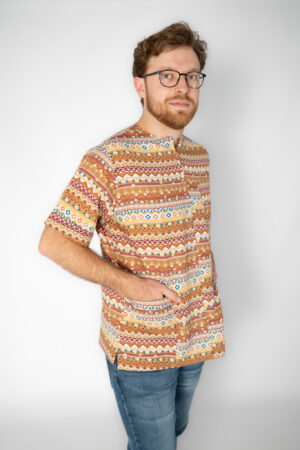 Male Printed PolyBlend Scrub Top