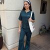 Madeleine stretch scrub top for women - emerald