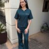 Madeleine stretch scrub top for women - emerald