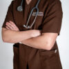 Mens papillon stretch scrub top - Arabica