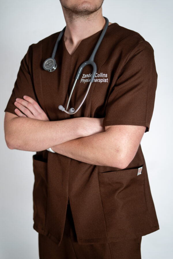 Mens papillon stretch scrub top - Arabica
