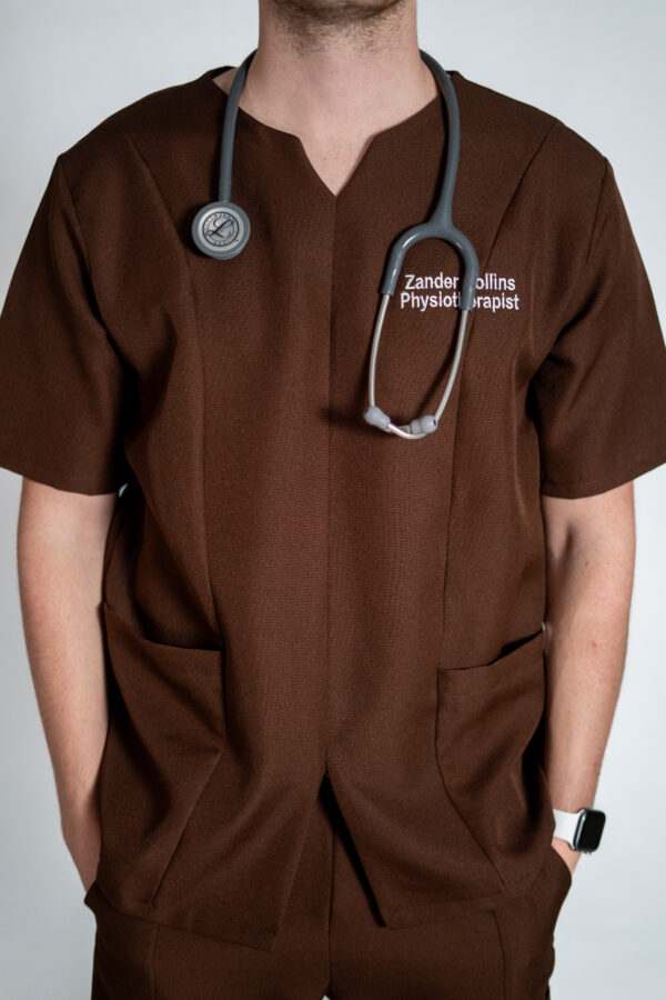 Mens papillon stretch scrub top - Arabica