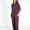 Women's Mandarin Stretch Scrub Top | Women's Papillon Stretch Scrub Pants - Mulberry | Scrub Atelier