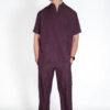 Mens mandarin stretch scrub top and mens papillon stretch scrub pants - Mulberry | New Arrivals - Men's Scrubs