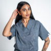 Ve linen scrub top for women - marble | New Arrivals - Latest Scrubs