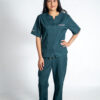 Madeleine stretch scrub top for women - emerald