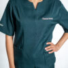 Madeleine stretch scrub top for women - emerald