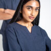 Madeleine stretch scrub top for women - navy blue