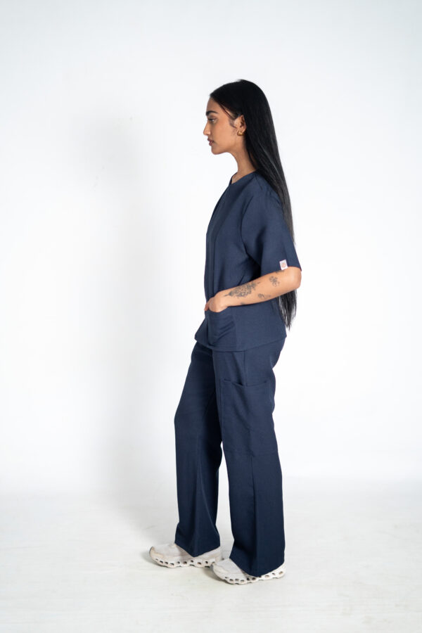 Madeleine stretch scrub top for women - navy blue