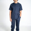 Men's Zipper Stretch Scrub Top | Men's Jogger Stretch Scrub Pants - Navy Blue | Men's Zipper PolyBlend Scrub Top | Men's Jogger PolyBlend Scrub Pants - Navy Blue