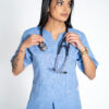 Madeleine linen scrub top for women - skye
