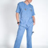 Mens papillon linen scrub top and papilon linen scrub pants - Skye