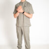 Men's mandarin linen scrub top | Men's jogger linen scrub pants - Lighthouse | Lighthouse Scrubs for Men