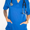 Womens Ve Stretch Scrub Top - Imperial Blue