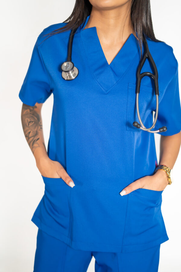 Womens Ve Stretch Scrub Top - Imperial Blue