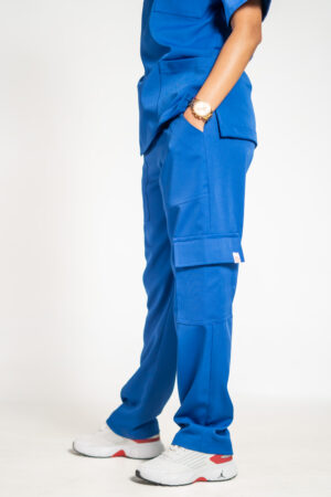 Womens Straight Leg Stretch Scrub Pants - Imperial Blue