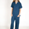 Womens Ve PolyBlend Scrub Top and Papillon PolyBlend Scrub Pants - Cobalt Blue