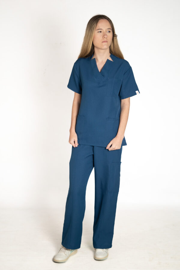 Womens Ve PolyBlend Scrub Top and Papillon PolyBlend Scrub Pants - Cobalt Blue