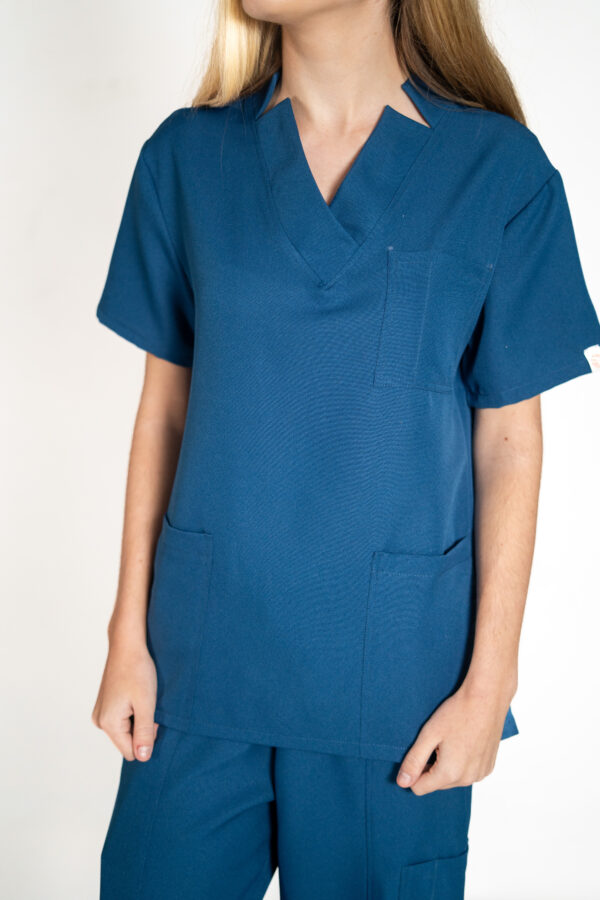 Womens Ve PolyBlend Scrub Top - Cobalt Blue