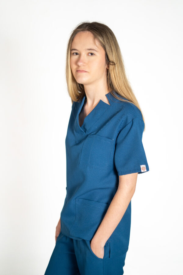 Womens Ve PolyBlend Scrub Top - Cobalt Blue