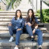 Womens Jogger Linen Scrub Pants - Denim Blue